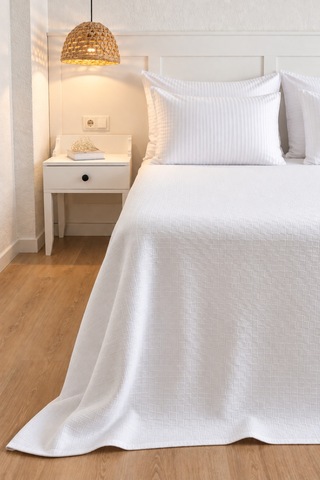 Oslo Serisi Tek Kişilik Otel Pikesi 160 230cm Beyaz