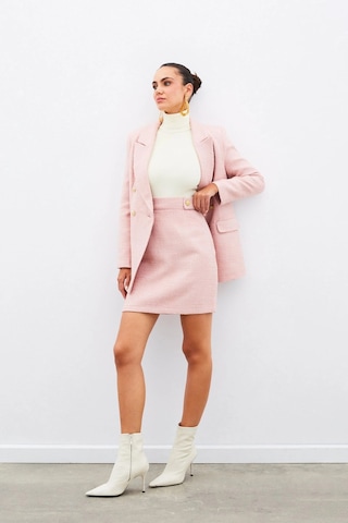 Sateen Mini Boy Tüvit Etek - Pembe Pembe