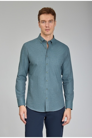 Bisse Modern Fit Paşa Yaka Yeşil Erkek Gömlek Gmfln0222302221 D47 Yeşil