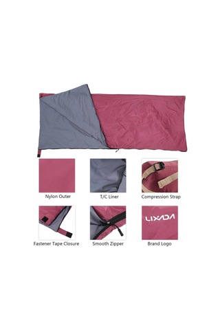 Mavi Lixada 190 75 Cm Açık Zarf Uyku Tulumu Kamp Seyahat Yürüyüş Çok Fonksiyonlu Ultra Hafif 680g Mavi