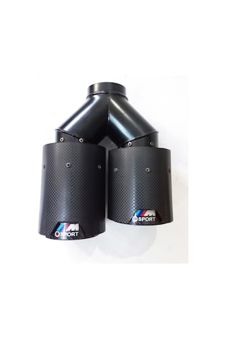 90 Mm. Sağ Dual Karbon Akrapoviç Msport Logolu Egzoz Eksoz Ucu Çift Çıkışlı