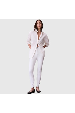 Hıgh Rıse Skınny Ankle Jean Chal Kot Pantolon Beyaz