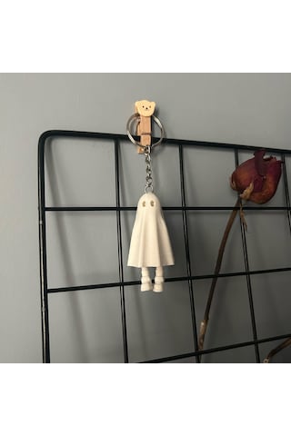 Hayalet Anahtarlık Ayakları Hareketli 3 Boyutlu El Yapımı Figür