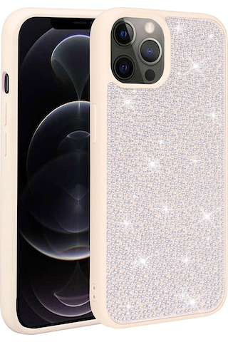 Apple Uyumlu iPhone 12 Pro Parlak Taşlı Tasarım Zore Ston Kapak