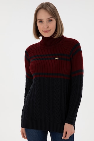 U.S. Polo Assn. Kadın Bordo Boğazlı Kazak 50293134-VR014