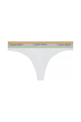 Calvin Klein Kadın Logo Detaylı Elastik Bel Bantlı Pamuklu Beyaz Bralet-15847