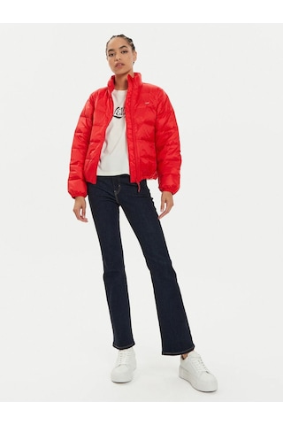 Levi's Oversize Kısa Şişme Kadın Mont - Günlük Minimalist Kırmızı