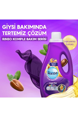 Rinso Sıvı Çamaşır Deterjanı Komple Bakım Serisi Argan Özü Renkliler Ve Siyahlar Için 2.5 L X2 Diğer