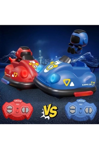 Şarjlı Işıklı 1v1 Kumandalı Oyuncak Çarpışan Oto Arabalar Çok Renkli