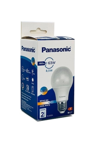 Panasonic 8,5w 63w Led Ampul 6500k - Beyaz Işık 10 Adet Tasarruflu Lamba