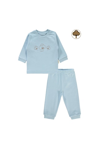 Civil Baby Bebek Organik Pijama Takımı 1-9 Ay Mavi