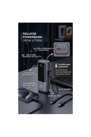 Powerbank 10000 Siyah