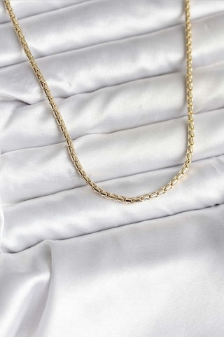 14k Gold Renk Kaplama Zincir Model Cm Kadın Kolye Altın - Beyaz
