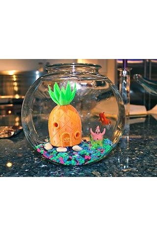 Sünger Bob Ananas Akvaryum Evi Dekoratif Balık Yuvası