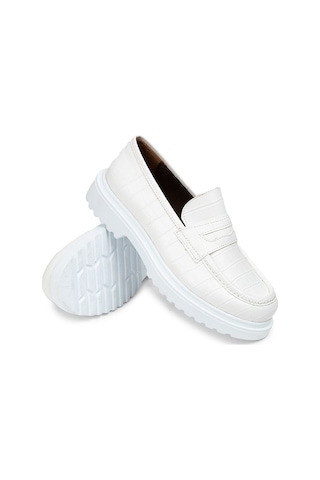 Deery Beyaz Kadın Loafer Ayakkabı - 01903zbyzp02 Beyaz