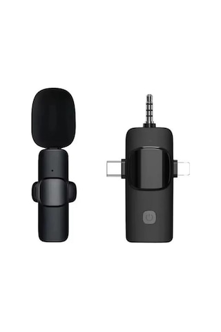 Hadron Hdx2781 Type-c Lightning Ve 3.5mm Kablosuz Tekli Yaka Mikrofon Seti