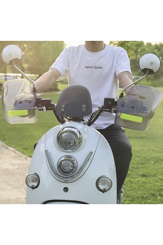 Vkemall Pvc Motor Güvenlik Eldivenliği - Rüzgar Ve Yağmur Engeli, Yansıtıcı Şeritli, Güneş Enerjili Seçenek