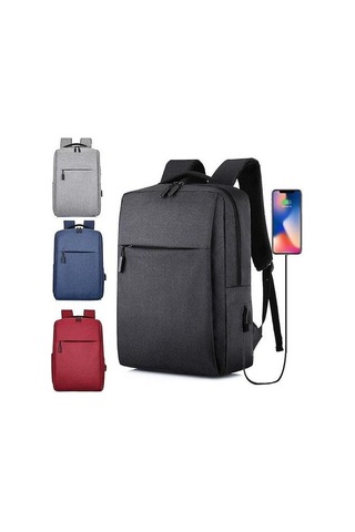 Usb Anti Hırsızlık Erkekler / Kadınlar Seyahat Sırt Çantası 3jdjcd Gri