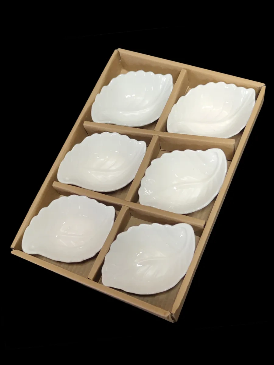 Hazdev Servis Ve Sunum İçin Beyaz Seramik Sosluklar Seti 195595825 Beyaz