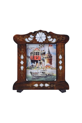 Nusnus İşlemeli Kartpostallık 24x22 Cm No4 Kahverengi