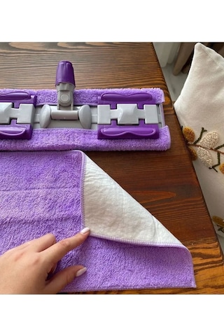 Mucit Home 2 Adet Mandallı Mop Yedek Bezi Mor Renk