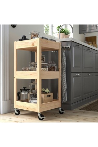 Ikea Loshult Servis Arabası, Çam, 38x38x82 Cm Çok Renkli