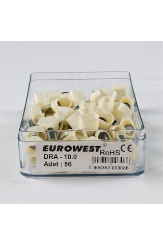 Eurowest 2x10 Mm Bej Çift Girişli İzoleli Yüksük 1 Kutu 50 Adet