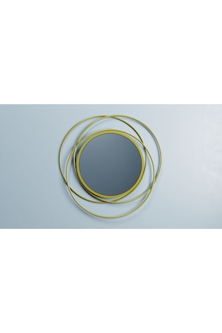 Halkalı Model Metal Dekoratif Duvar Aynası Altın