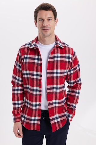 Tudors Erkek Slim Fit Dar Kesim Kareli Kışlık Oduncu Gömlek-42098 Çok Renkli