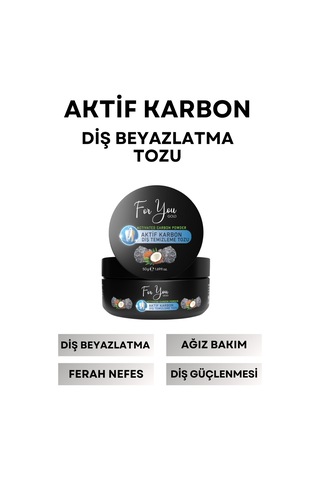 Aktif Karbon Diş Temizleme Tozu 50 Gr Extra Beyazlatıcı Diş Tozu + Nane
