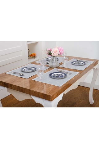 Finezza Ayda Jakar Polyester Kumaş Bej Amerikan Servis 33,5x46 cm Gri 4 Ad.-1386 Gri