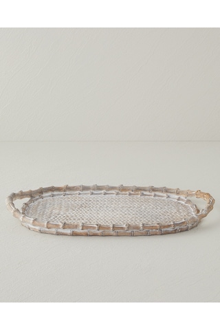 English Home Doris Dekoratif Tepsi 40,8x4,3x23,3 Cm Naturel