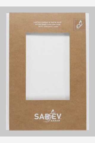 Sarev New Slow City Beyaz %100 Pamuk Tek Kişilik Lastikli Çarşaf Seti Beyaz