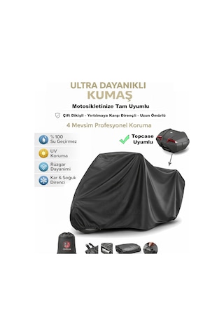 Yamaha Tracer 9 Arka Çanta Uyumlu Motosiklet Brandası Siyah Renk Kar Su Yağmur Geçirmez,motor Örtüsü,motor Çadırı,motorsiklet Brandası Coverplus Kalitesiyle