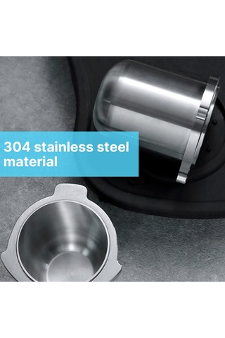 Wezone 304 Paslanmaz Çelik Kahve Toz Alıcı Kupa - 54mm, İki Kulaklı Tasarım, Bağımsız Toz Verme, Breville 8 Serisi Uyumlu Diğer