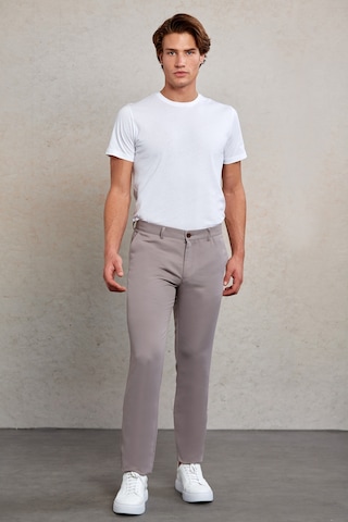 Hatemoğlu A. Gri.d Slim Fit Desenli Yandan Cep Kanvas Pantolon Açık Gri