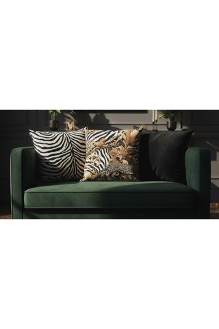 İçi Dolu Krep Örgü Üzerine Dijital Baskılı Kırlent 45x43 Cm Leopar Desenli Dekoratif Yastık Çok Renkli