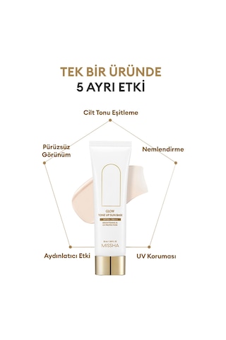 Missha Glow Sun Base Aydınlık ve Işıltılı Görünüm Sunan Nemlendirici Baz SPF50+ 50 ML