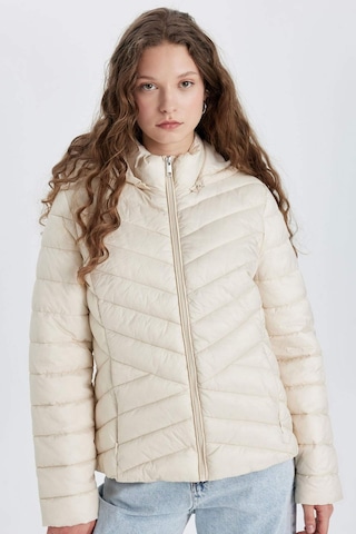 Defacto Su İtici Hafif Şişme Mont Kapüşonlu Kapitoneli Fermuarlı Cepli Basic Düz Mevsimlik B2030AX24AUBG414 Bej