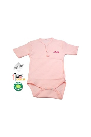 Sema Baby Yarım Kol Kaşkorse Badi (Body) - Pembe 18-24 Ay Pembe