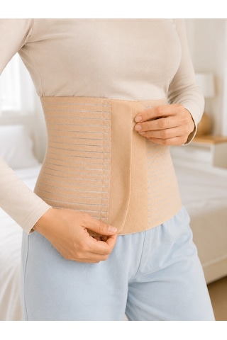 Abdominal Doğum Sonrası Korse 26 Cm Geniş 4 Kademeli Cırtlı Ayarlanabilir
