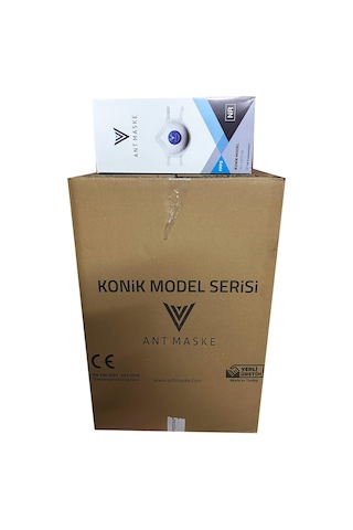 Ant Beyaz Ventilli Ffp2 Nr Toz İş Güvenlik Sanayi Boya Konik Maske - 25 Adetlik 18 Paket / Koli