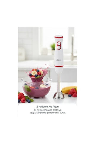 Sinbo SHB-7514 400 W Paslanmaz Çelik Bıçaklı El Blenderı