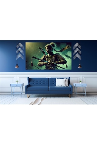 Ti-play Yağmurla Gelen 60x90cm Modern Samuray Pvc Çerçevesiz Tablo