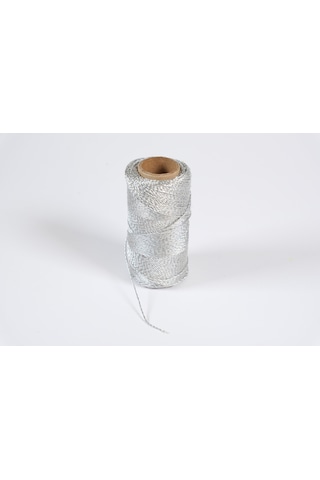 Gümüş Renkli Dekoratif İp - 100 M, Hediye Paketleme, Süsleme Ve El İşi Malzemesi, Dıy İpi