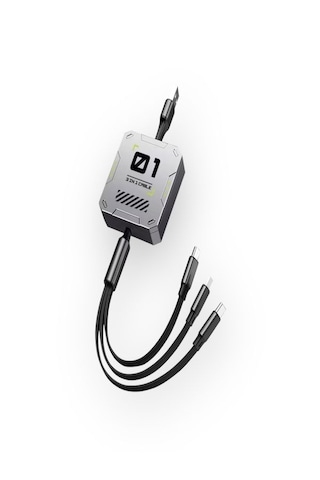 100w 3a Çoklu Hızlı Şarj Kablosu 3in1 Lightning + Type-c + Micro Usb, 1.2m Çoklayıcı Alüminyum 100w