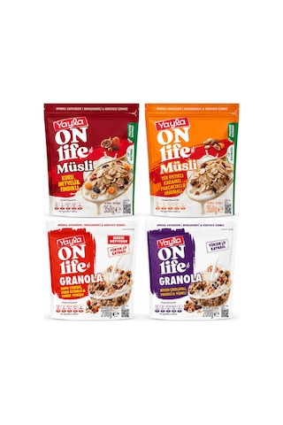 Yayla On Life Müsli & Granola Karışık Paket 4 Lü Set Yüksek Lif Ve Protein Kaynağı