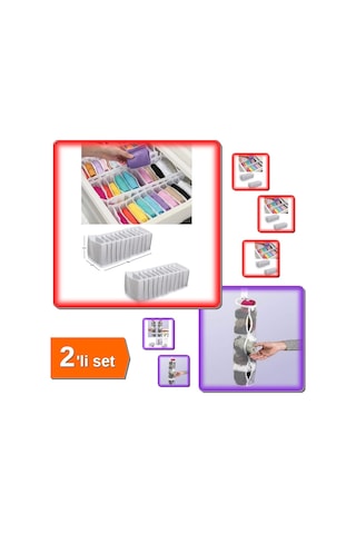 Çorap Düzenleyici 10 Gözlü + Pratik Asılabilir Çorap Organizer - 2li Set R5d0u9 Belirtilmemiş