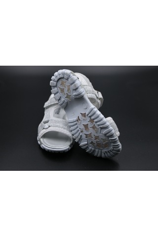 Ayakkabımood Arz Ortopedik Taban Kız Çocuk Sandalet Ayakkabı Beyaz-Gümüş