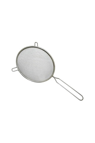 Paslanmaz Çelik İnce Örgü 14 Cm Süzgeç Kulaklı Uzun Saplı Mutfak Süzgeci Tel Elek 29cm Çok Renkli
